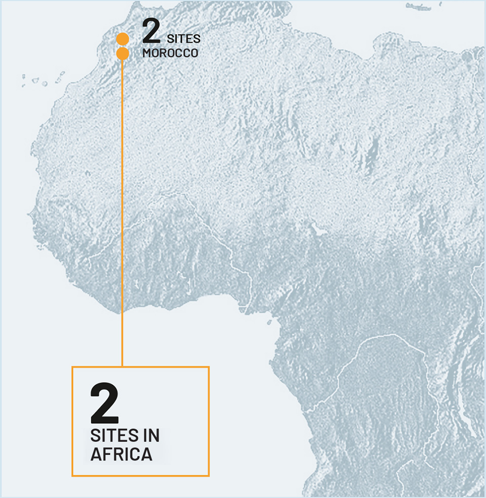 2 sites in Africa